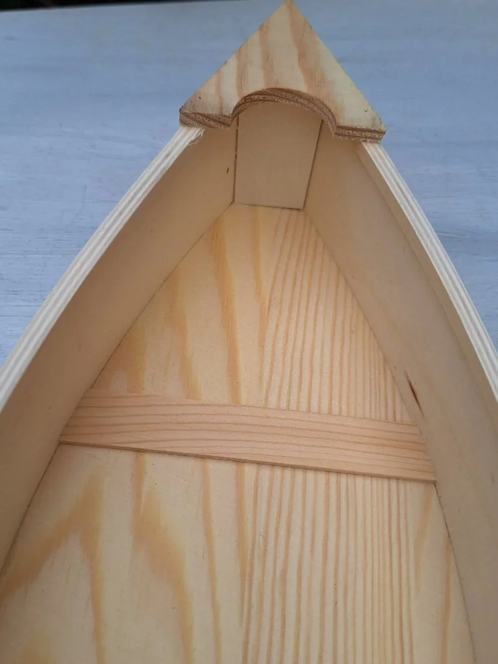 Wood Wall Shelf Display Boat Canoe Sailing Theme Drawer Wooden Curio Cabinet